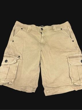 Affliction Tan Cargo Shorts with Multiple Pockets